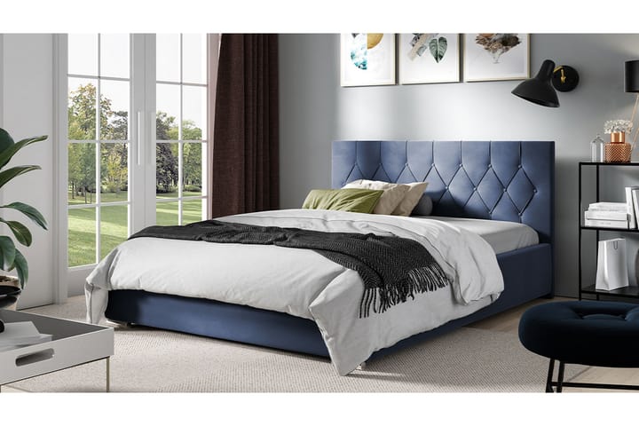 Sänky 127x222 cm - Sininen - Sänkykehikot & sängynrungot