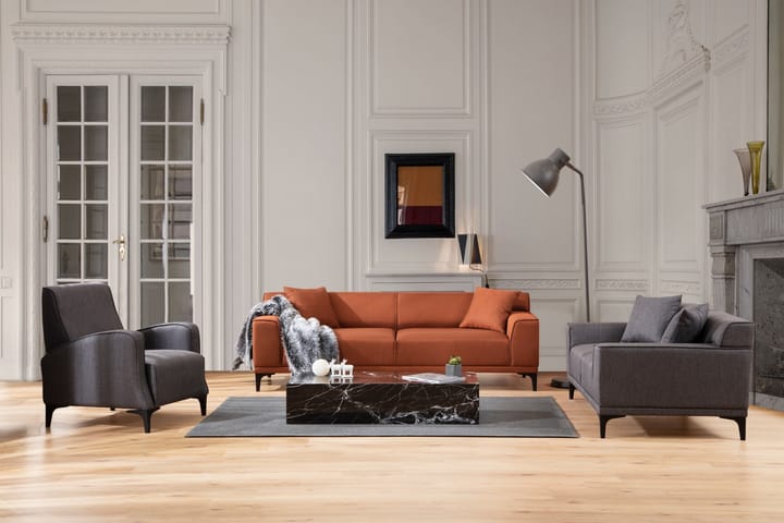 Sohva 3:n ist Smithton - Oranssi - 3:n istuttava sohva - Sohva