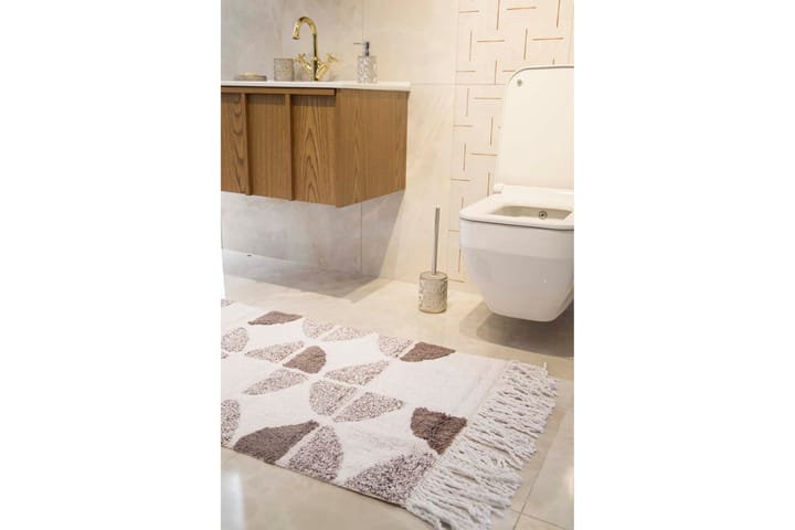 Kylpyhuonematto Nehara 70x110 cm Suorakaide - Ecru - Kylpyhuoneen matto