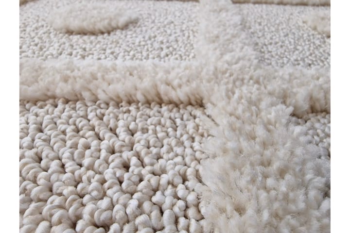 Wiltonmatto Doriane Circle 160x230 cm Valkoinen - Valkoinen - Wilton-matto - Kuviollinen matto & värikäs matto