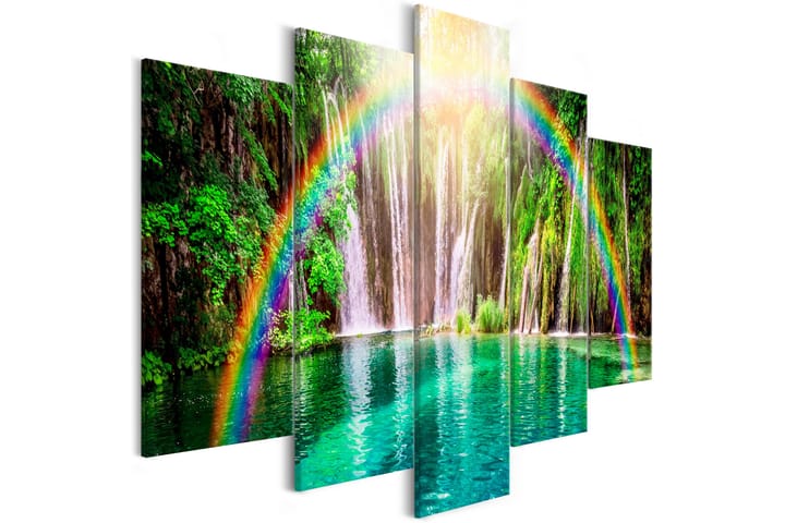 Taulu Rainbow Time 5 Parts Wide 225x100 - Artgeist sp. z o. o. - Seinäkoristeet - Canvas-taulu