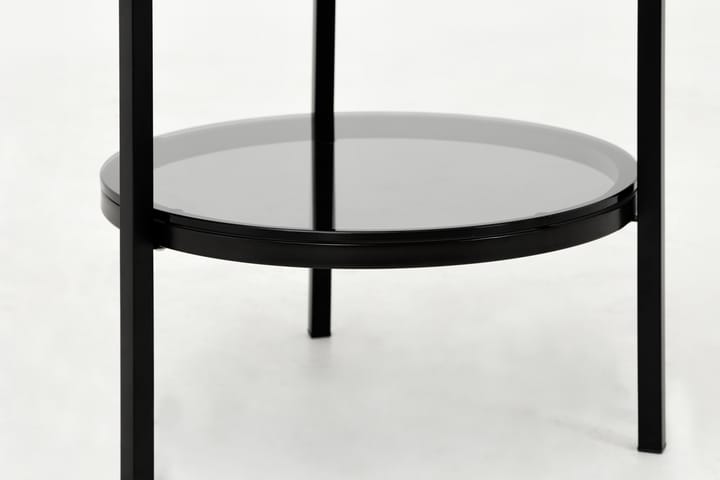 Sivupöytä Riseine 50 cm Pyöreä - Valkoinen/Musta - Tarjotinpöytä & pikkupöytä - Marmoripöydät - Lamppupöytä