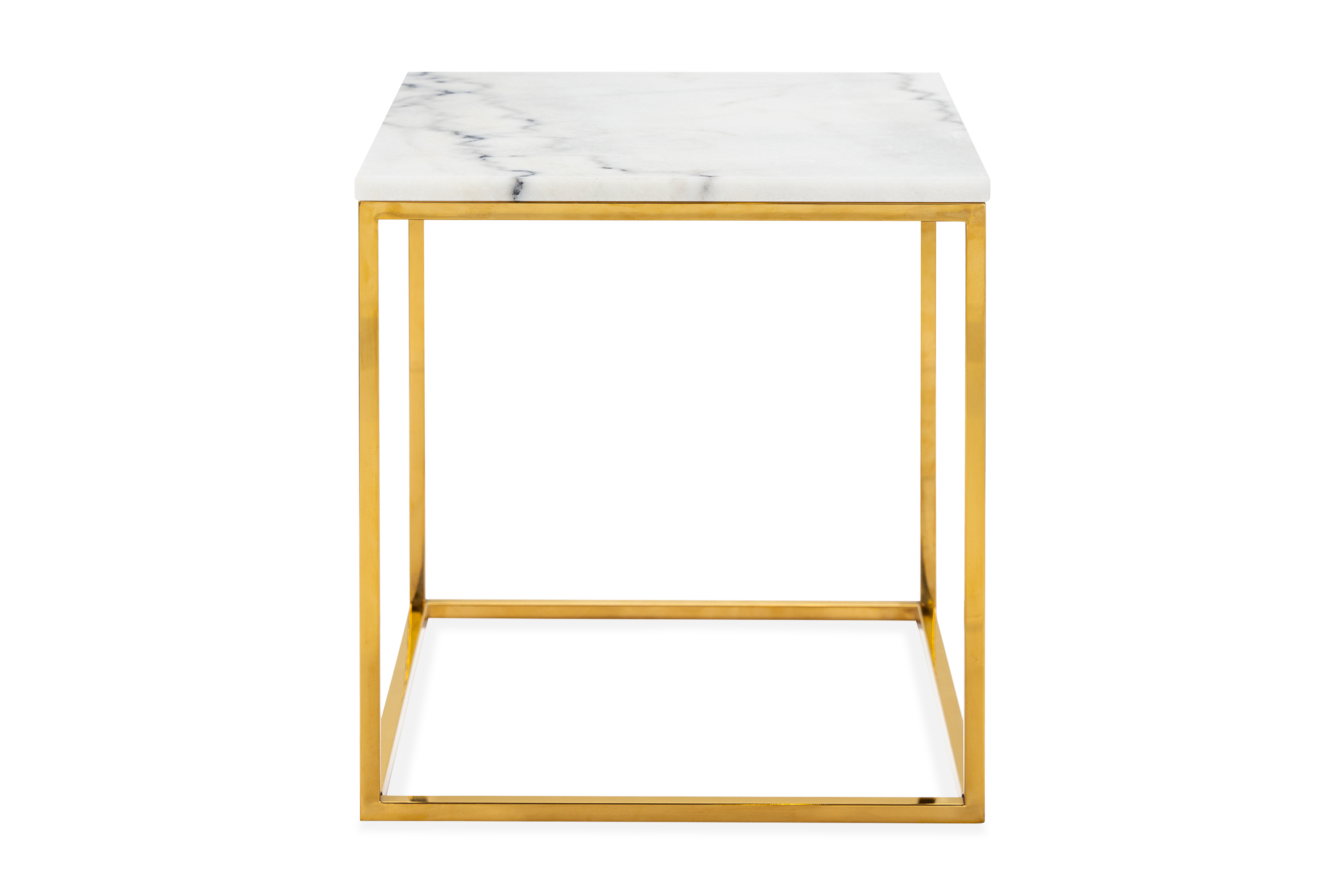 Sivupöytä Titania 45 cm Marmori - Valkoinen/Messinki
