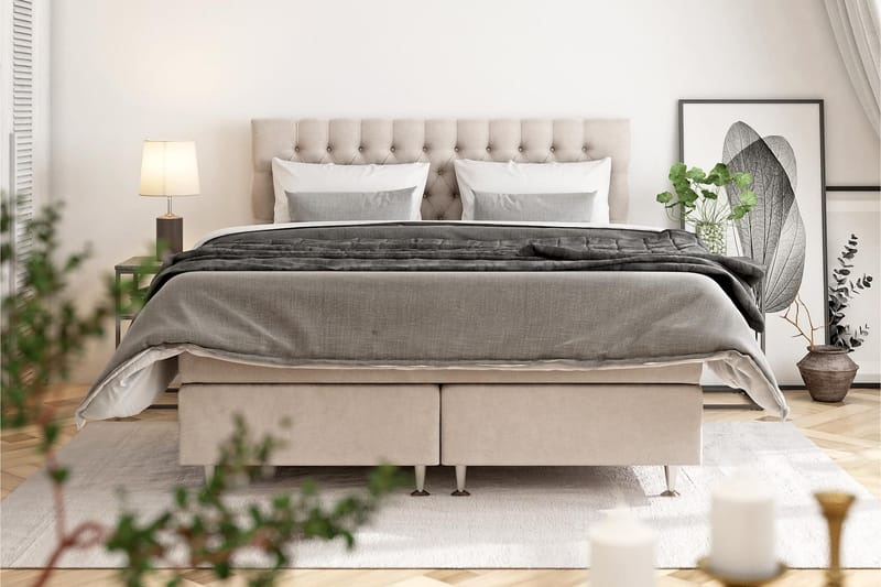Sänkypaketti Estelle 180x210 cm - Beige - Huonekalut - Sänky - Sänkypaketti