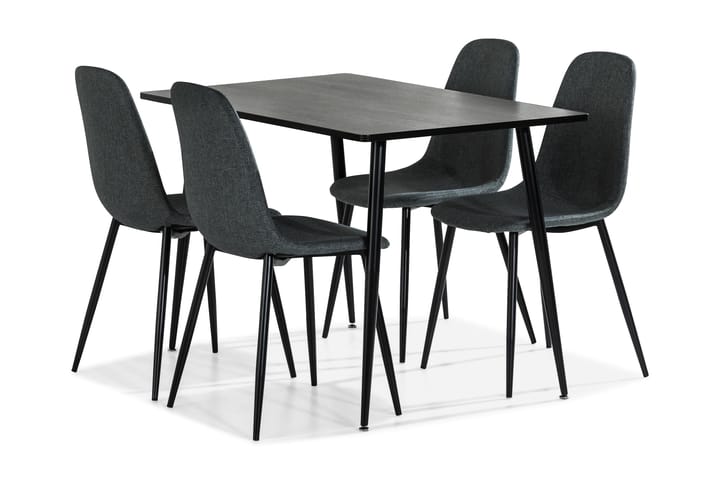 Ruokailuryhmä Jaunita 120 cm 4 Naira tuolia - Ruskea/Harmaa/Musta - Ruokailuryhmä