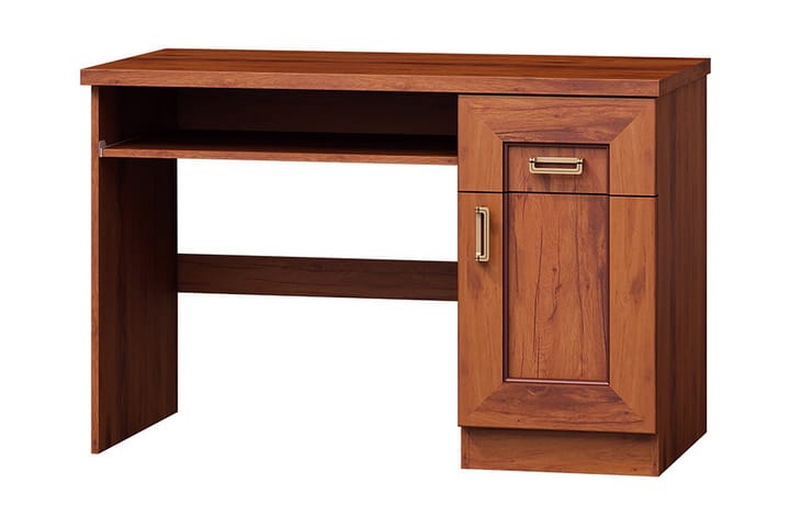 Kirjoituspöytä Borek 118 cm Säilytys laatikot+Hylly+kaappi - Vaaleanruskea - Tietokonepöytä
 - Kirjoituspöytä