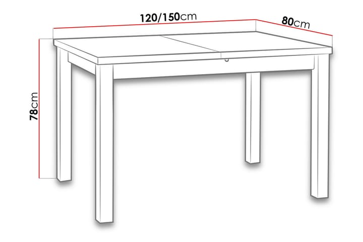 Ruokapöytä Max 120x80x78 cm - Puu / Luonnonväri - Ruokapöydät & keittiön pöydät