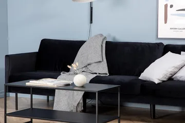 Zoom 3-istuttava syvä sohva 262 cm samettia - Musta - Huonekalut - Sohva - 3:n istuttava sohva