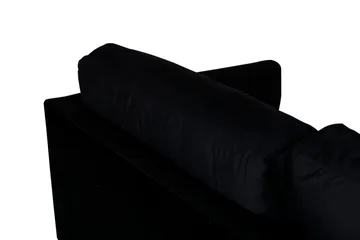 Zoom 3-istuttava syvä sohva 262 cm samettia - Musta - Huonekalut - Sohva - 3:n istuttava sohva