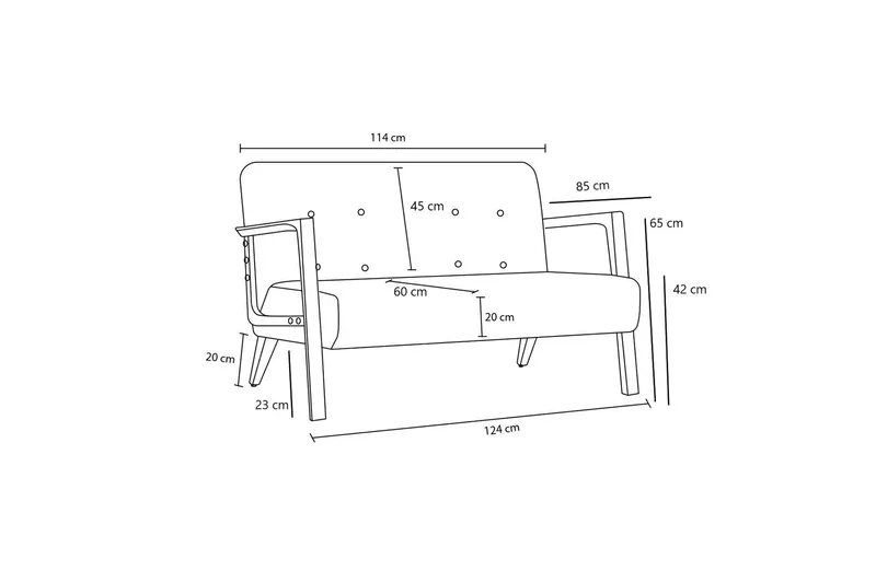 2-istuttava Sohva Geenvale - Kermanvärinen - Huonekalut - Sohva - 2:n istuttava sohva