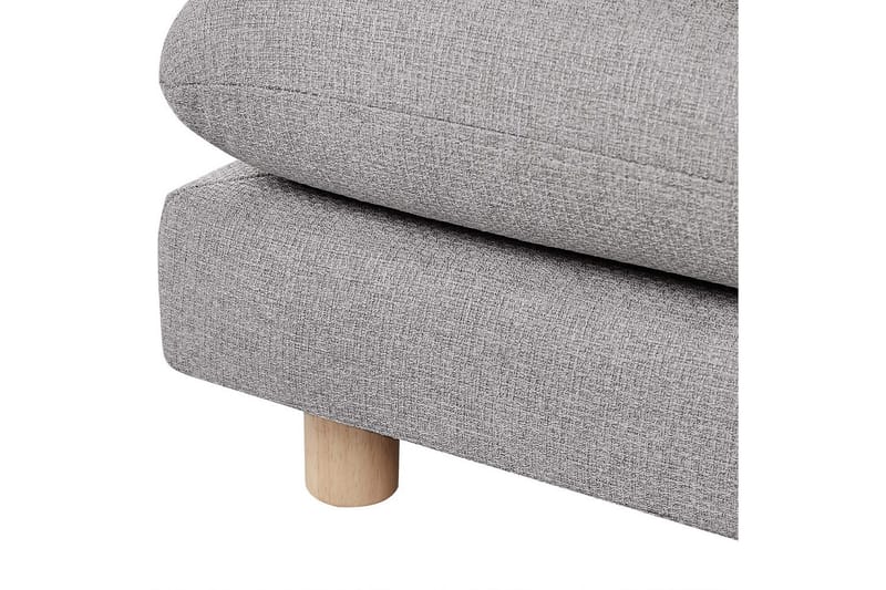 2-sitssoffa Beliani Heden Beige/ljust trä NO_BRAND Grey||Light colored wood - Huonekalut - Sohva - 2:n istuttava sohva