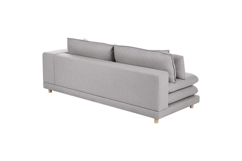 2-sitssoffa Beliani Heden Beige/ljust trä NO_BRAND Grey||Light colored wood - Huonekalut - Sohva - 2:n istuttava sohva