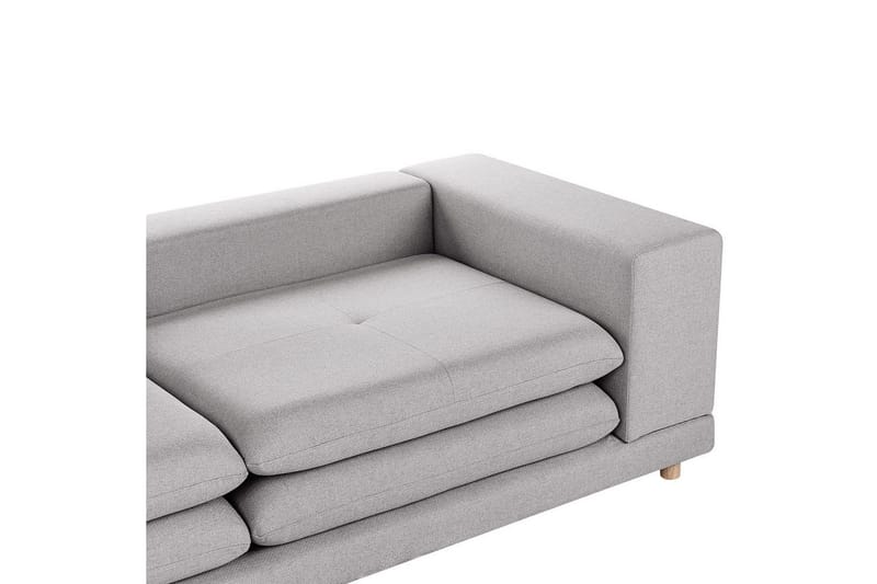 2-sitssoffa Beliani Heden Beige/ljust trä NO_BRAND Grey||Light colored wood - Huonekalut - Sohva - 2:n istuttava sohva