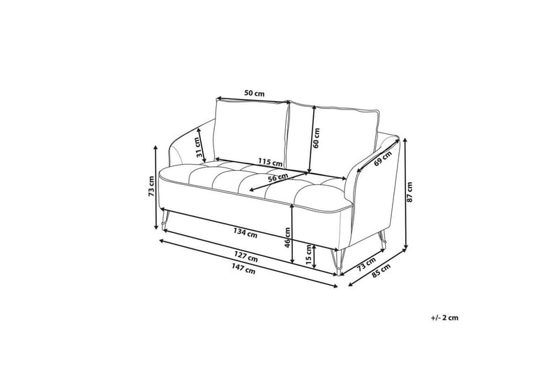 2-sitssoffa Beliani Hobro Brun, Svart Brown||Black - Huonekalut - Sohva - 2:n istuttava sohva