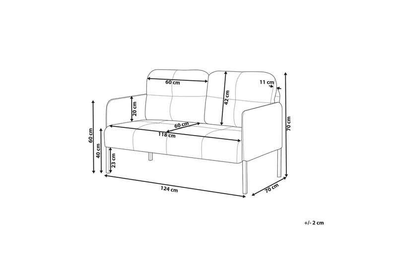 2-sitssoffa Beliani Lahti Beige, svart Light grey||Black - Huonekalut - Sohva - 2:n istuttava sohva