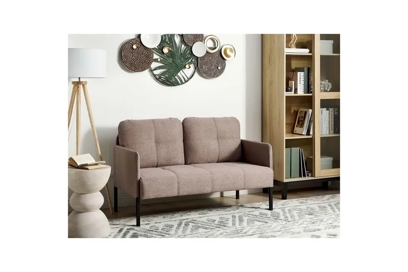 2-sitssoffa Beliani Lahti Beige, svart NO_BRAND Brown||Black - Huonekalut - Sohva - 2:n istuttava sohva