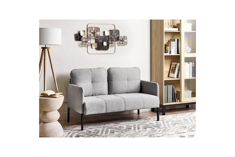 2-sitssoffa Beliani Lahti Beige, svart NO_BRAND Light grey||Black - Huonekalut - Sohva - 2:n istuttava sohva