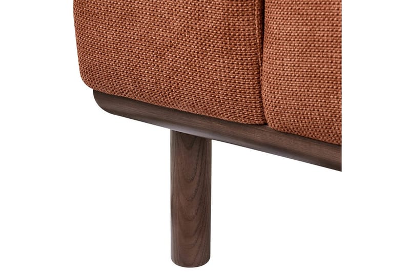 2-sitssoffa Beliani Laurila Beige, mörkt trä Brown||Dark colored wood - Huonekalut - Sohva - 2:n istuttava sohva