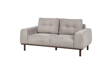 2-sitssoffa Beliani Laurila Beige, mörkt trä Grey||Dark colored wood - Huonekalut - Sohva - 2:n istuttava sohva
