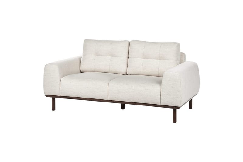 2-sitssoffa Beliani Laurila Beige, mörkt trä NO_BRAND Beige||Dark colored wood - Huonekalut - Sohva - 2:n istuttava sohva