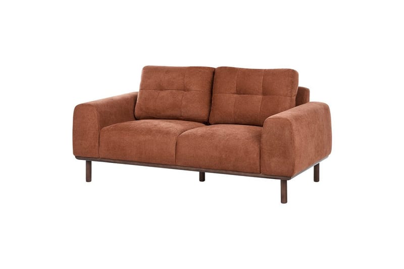 2-sitssoffa Beliani Laurila Beige, mörkt trä NO_BRAND Brown||Dark colored wood - Huonekalut - Sohva - 2:n istuttava sohva