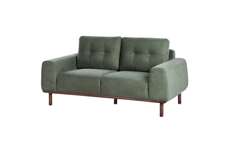 2-sitssoffa Beliani Laurila Beige, mörkt trä NO_BRAND Green||Dark colored wood - Huonekalut - Sohva - 2:n istuttava sohva