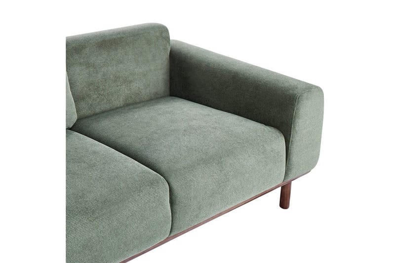 2-sitssoffa Beliani Laurila Beige, mörkt trä NO_BRAND Green||Dark colored wood - Huonekalut - Sohva - 2:n istuttava sohva