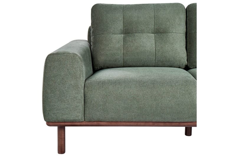 2-sitssoffa Beliani Laurila Beige, mörkt trä NO_BRAND Green||Dark colored wood - Huonekalut - Sohva - 2:n istuttava sohva