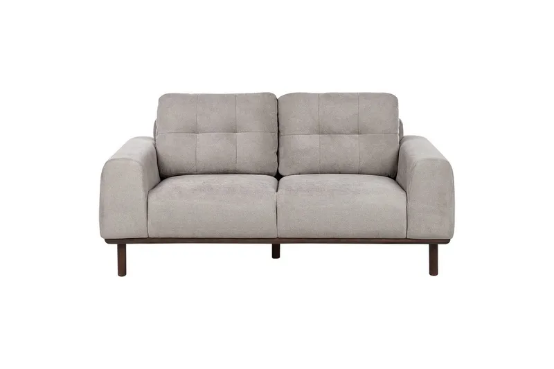 2-sitssoffa Beliani Laurila Beige, mörkt trä NO_BRAND Grey||Dark colored wood, undefined