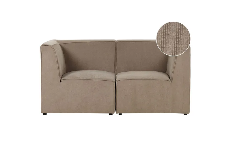 2-sitssoffa Beliani Lemvig Beige Taupe - Huonekalut - Sohva - Moduulisohva - Moduulisohvakokonaisuus