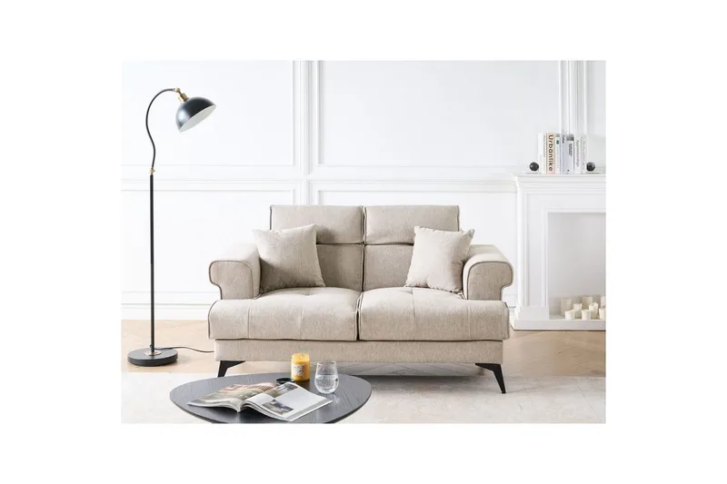 2-sitssoffa Beliani Skive Beige Beige - Huonekalut - Sohva - 2:n istuttava sohva