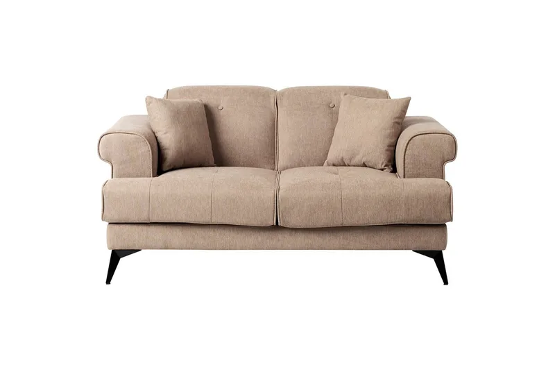 2-sitssoffa Beliani Skive Beige NO_BRAND Brown - Ruskea - Huonekalut - Sohva - 2:n istuttava sohva