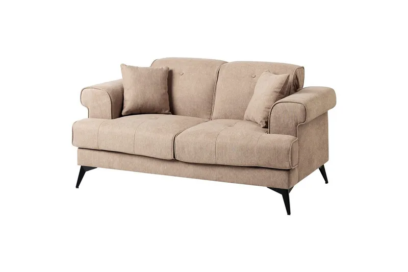 2-sitssoffa Beliani Skive Beige NO_BRAND Brown - Ruskea - Huonekalut - Sohva - 2:n istuttava sohva
