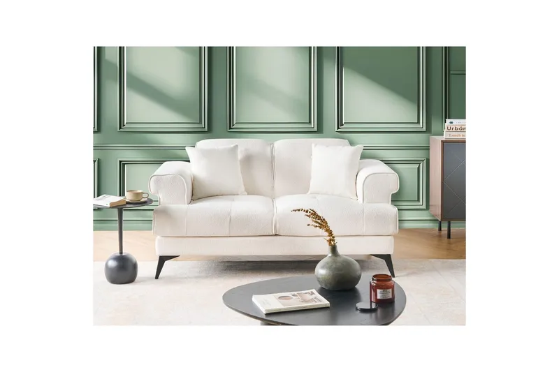 2-sitssoffa Beliani Skive Beige NO_BRAND White||Black - Huonekalut - Sohva - 2:n istuttava sohva