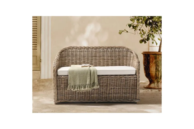 2-sitssoffa Beliani Susua Nature - Puutarhakalusteet - Ulkosohva & puutarhapenkki - Puutarhasohva