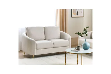 2-sitssoffa Beliani Trosa Beige, guld Beige||GOLD - Huonekalut - Sohva - 2:n istuttava sohva