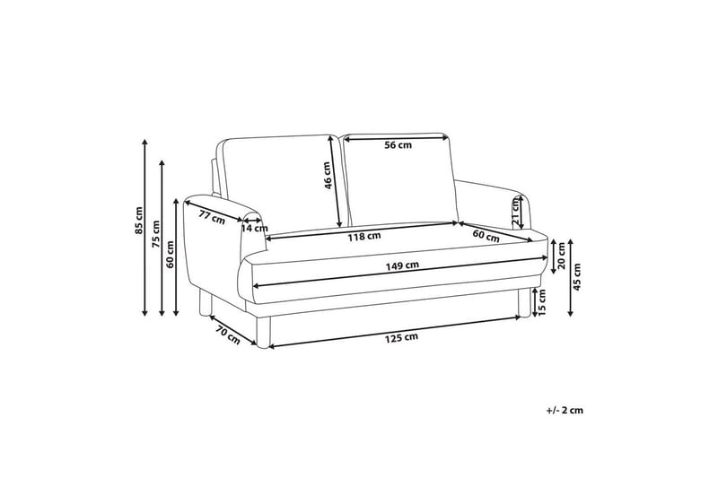 2-sitssoffa Beliani Tuve Beige, ljust trä, Bouclé White||Light colored wood VALUE_MISSING_4 - Huonekalut - Sohva - 2:n istuttava sohva