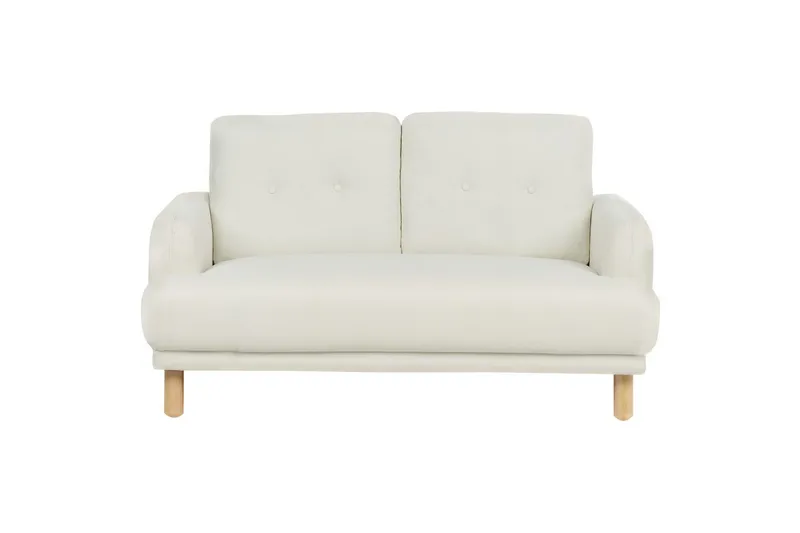 2-sitssoffa Beliani Tuve Beige, ljust trä, Bouclé White||Light colored wood VALUE_MISSING_4, undefined