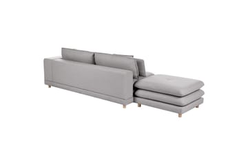 2-sitssoffa med fotpall Beliani Heden Beige/ljust trä Grey||Light colored wood - Huonekalut - Sohva - 2:n istuttava sohva