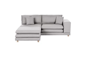 2-sitssoffa med fotpall Beliani Heden Beige/ljust trä Grey||Light colored wood - Huonekalut - Sohva - 2:n istuttava sohva