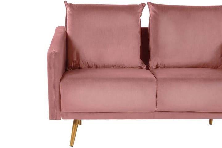 2:n ist Sohva Aarsby - Sametti / vaaleanpunainen - 2:n istuttava sohva - Sohva