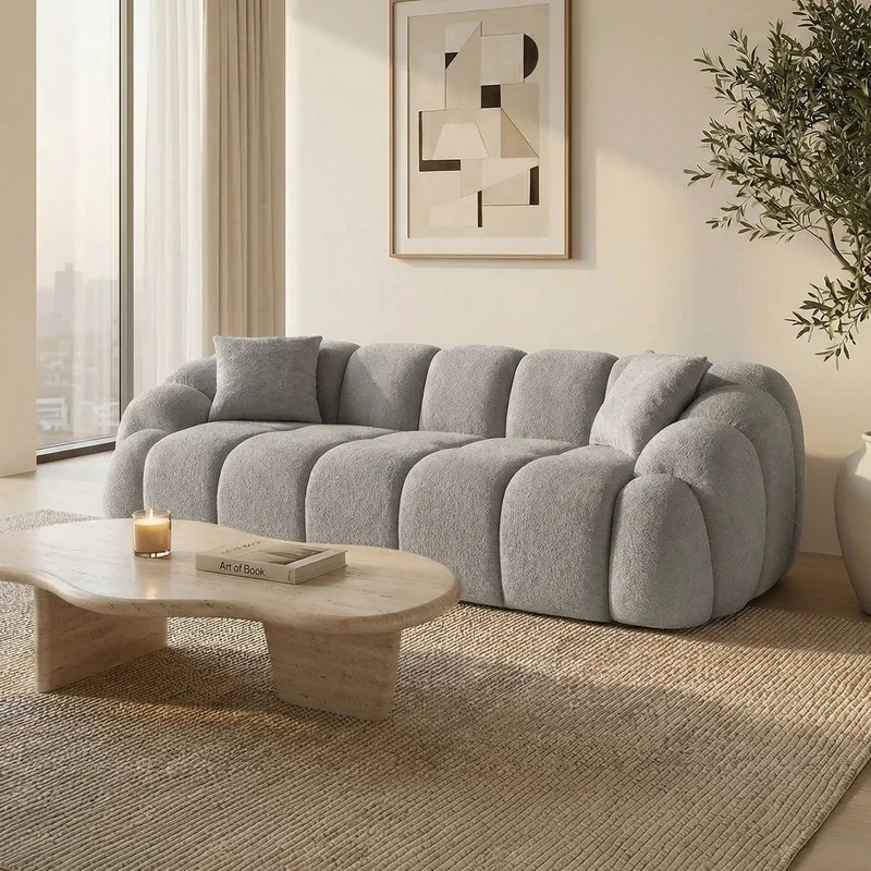 3-istuttava sohva Atelier Del Sofa Octavio (233 x 70 x 80 cm) Harmaa - Huonekalut - Sohva - 3:n istuttava sohva