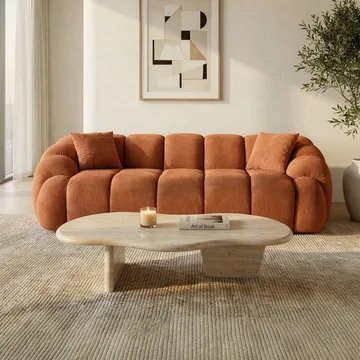 3-istuttava sohva Atelier Del Sofa Octavio (233 x 70 x 80 cm) Laatanpunainen - Huonekalut - Sohva - 3:n istuttava sohva