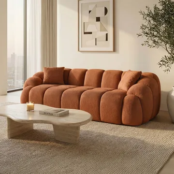 3-istuttava sohva Atelier Del Sofa Octavio (233 x 70 x 80 cm) Laatanpunainen - Huonekalut - Sohva - 3:n istuttava sohva