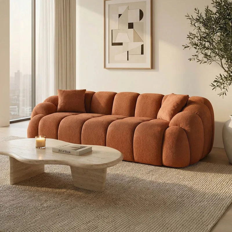 3-istuttava sohva Atelier Del Sofa Octavio (233 x 70 x 80 cm) Laatanpunainen - Huonekalut - Sohva - 3:n istuttava sohva