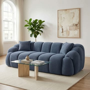 3-istuttava sohva Atelier Del Sofa Octavio (233 x 70 x 80 cm) Laivastonsininen - Huonekalut - Sohva - 3:n istuttava sohva
