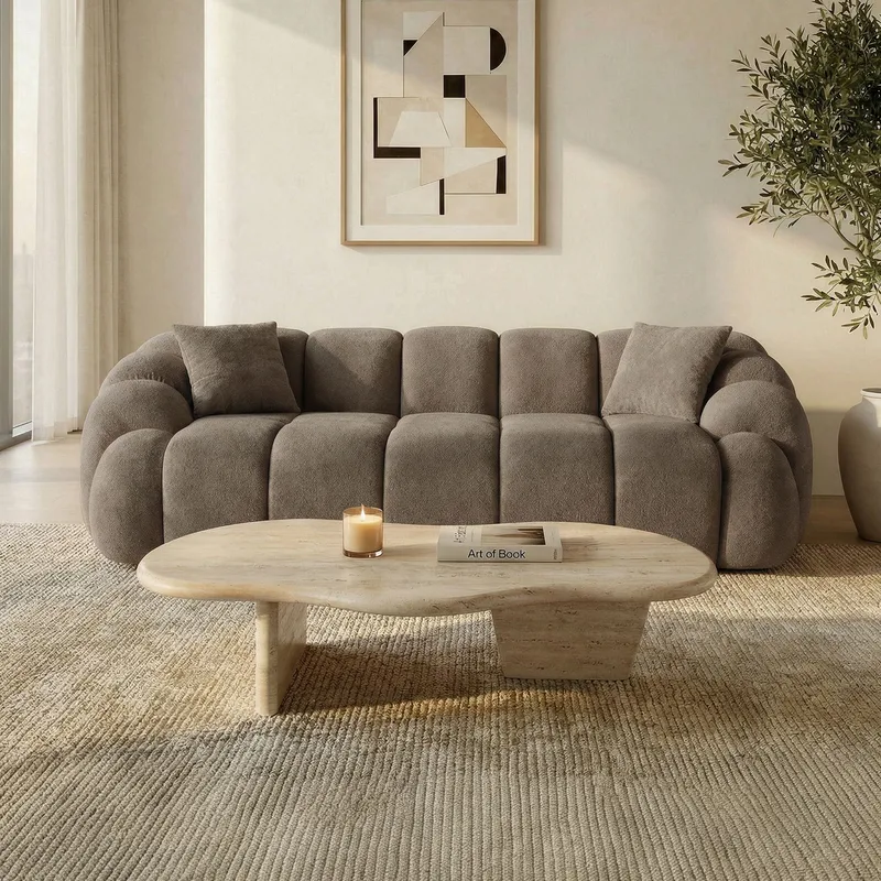 3-istuttava sohva Atelier Del Sofa Octavio (233 x 70 x 80 cm) Ruskea - Huonekalut - Sohva - 3:n istuttava sohva