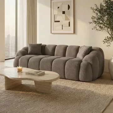 3-istuttava sohva Atelier Del Sofa Octavio (233 x 70 x 80 cm) Ruskea - Huonekalut - Sohva - 3:n istuttava sohva