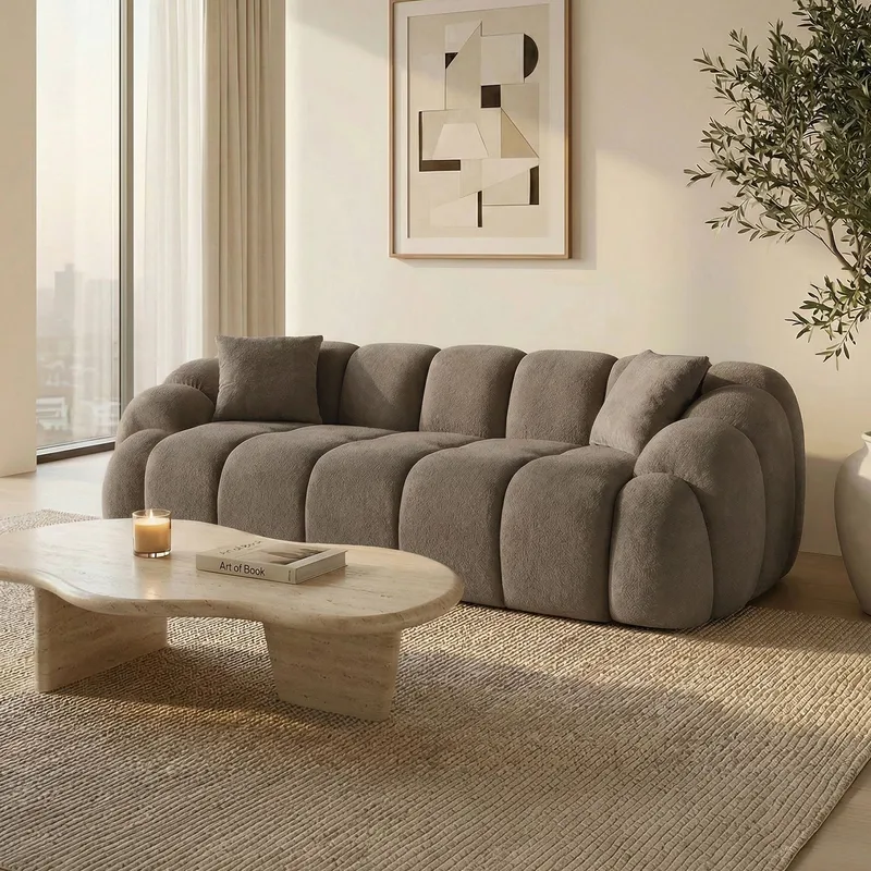 3-istuttava sohva Atelier Del Sofa Octavio (233 x 70 x 80 cm) Ruskea - Huonekalut - Sohva - 3:n istuttava sohva