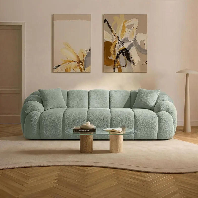 3-istuttava sohva Atelier Del Sofa Octavio (233 x 70 x 80 cm) Turkoosi - Huonekalut - Sohva - 3:n istuttava sohva